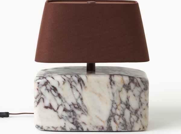 Lampada da tavolo con base in marmo Calacatta Viola Maleo