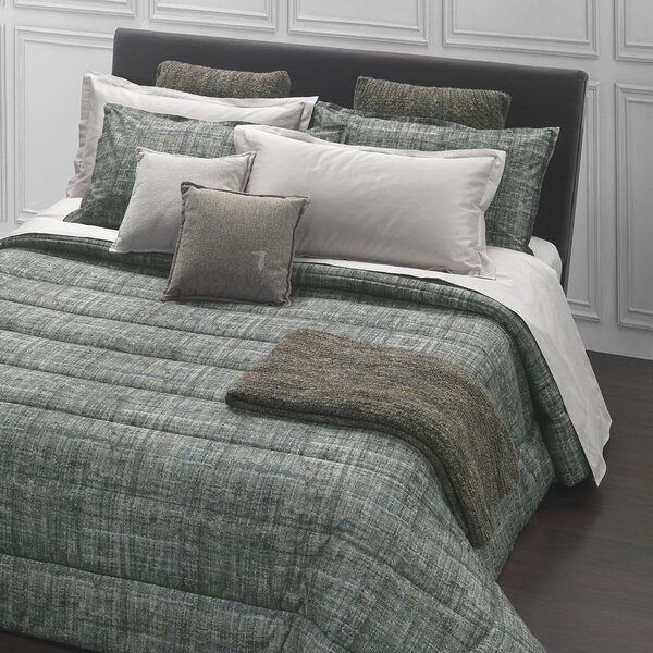 Trapunta In Percalle Boucle' Matrimoniale - 270X260 Trussardi Moderno Cenere Caleffi