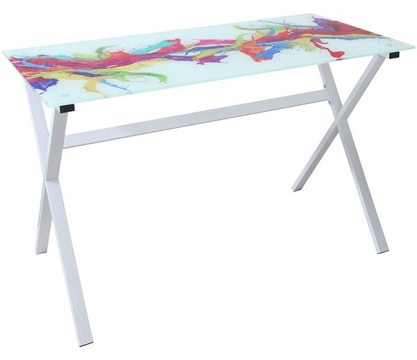 Scrivania 120x60xH75 cm in Vetro View Colours