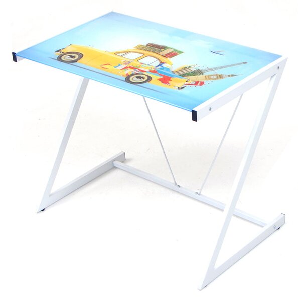 Scrivania 90x55xH74 cm in Vetro Picture Car