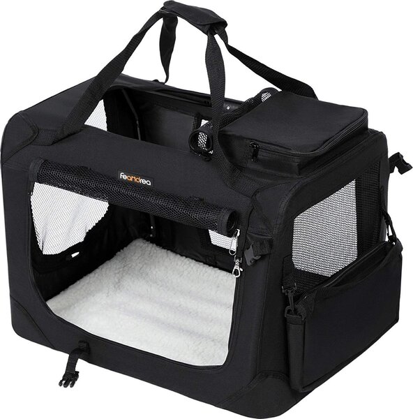 FEANDREA cassa per cani pieghevole in tessuto oxford nero XXXL 102 x 69 x 69 cm box trasporto auto cane box trasporto gatto PDC10H