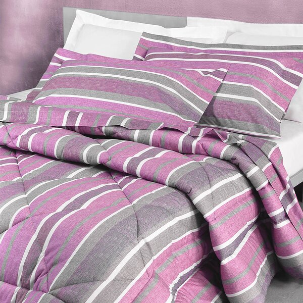 Completo Lenzuola SINGOLO - 160X290 90X205 1 FEDERA 50X80 Sestriere ROSA Flanella Caleffi