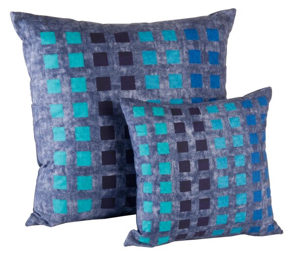 Cuscino D'arredo In Percalle Museum 40x40 Carrara Moderno Blu Caleffi