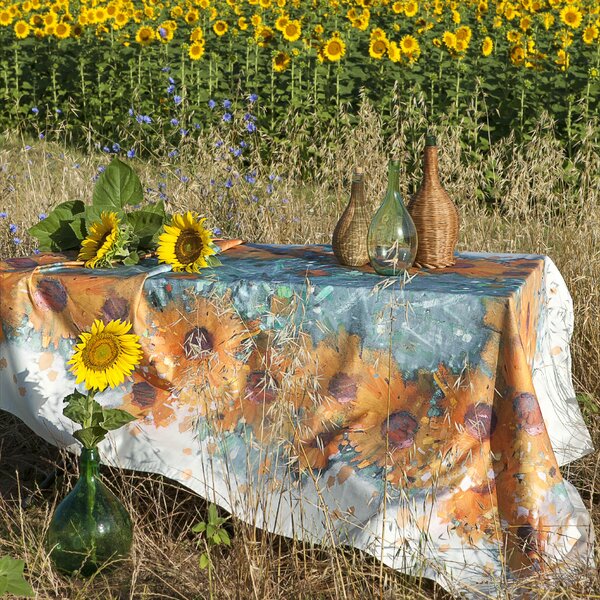 Tovaglia Da Cucina In Raso Di Cotone Val D'Orcia 150X230 Mirabello Moderno Multicolor Caleffi