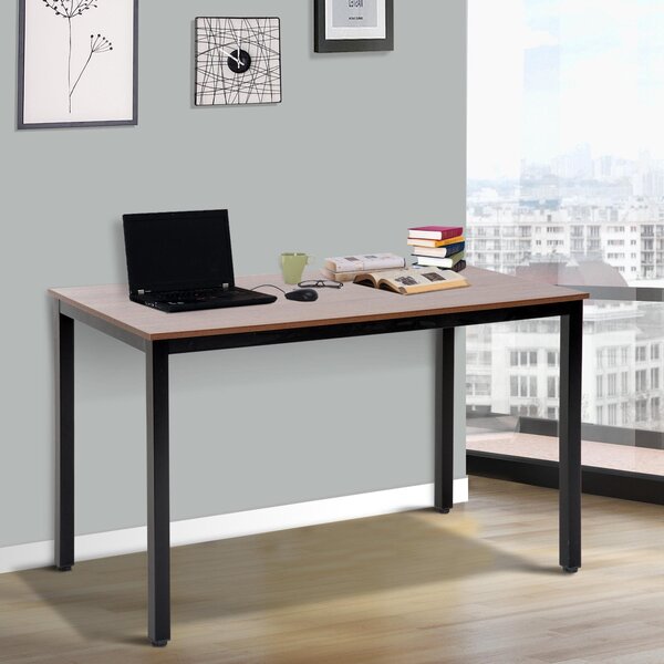 Scrivania da Ufficio in Legno e Struttura in Metallo Noce 120x60x74 cm