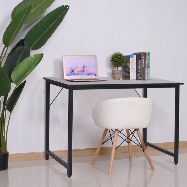 Scrivania da Ufficio 120x60x73 cm in Ferro e MDF Nero Scuro