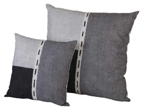 Cuscino D'arredo In Velluto Hatch 40x40 Carrara Moderno Grigio Caleffi