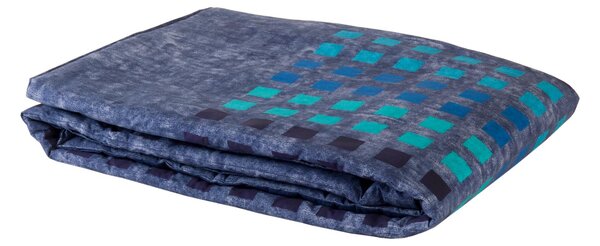 Telo Arredo Copridivano In Plaid Grandecor In Percalle Museum 130x180 Carrara Moderno Blu Caleffi