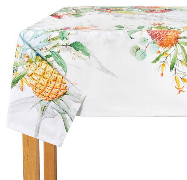 Tovaglia Da Cucina In Raso Di Cotone Tropical 150x180 Mirabello Floreale Multicolor Caleffi