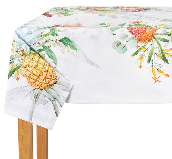 Tovaglia Da Cucina In Raso Di Cotone Tropical 150X230 Mirabello Floreale Multicolor Caleffi