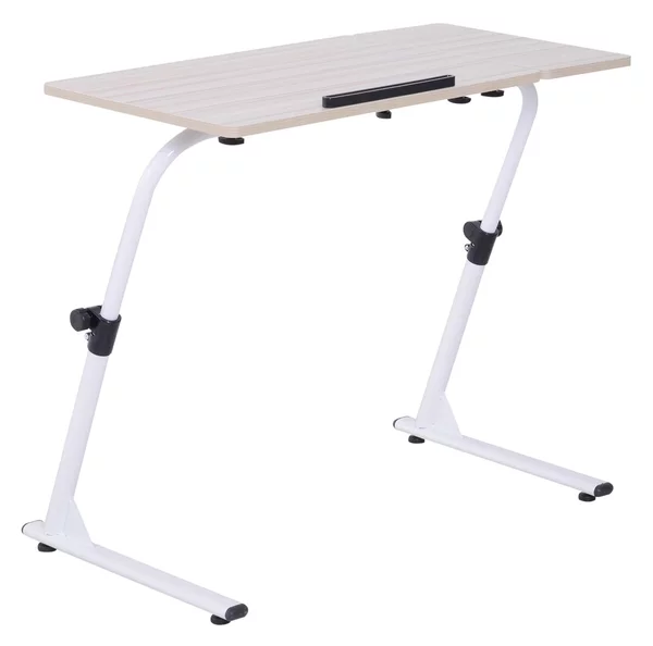 Scrivania Tavolino Porta Pc da Ufficio in Legno e Metallo 80x40x45-65.5 cm