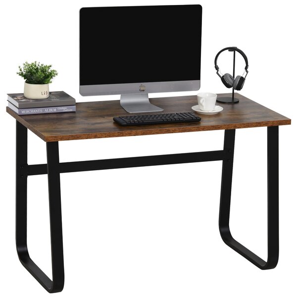 Scrivania da Ufficio Porta PC 120x60x74,5 cm in Acciaio Nera