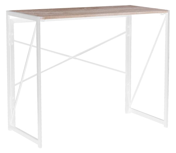 Scrivania Pieghevole 100x50x75 cm in Metallo e Truciolare Motti Lolie Bianca