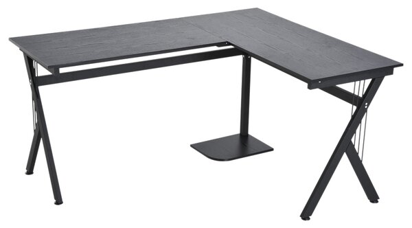Scrivania da Ufficio Angolare 155x130x76 cm in Legno Nera