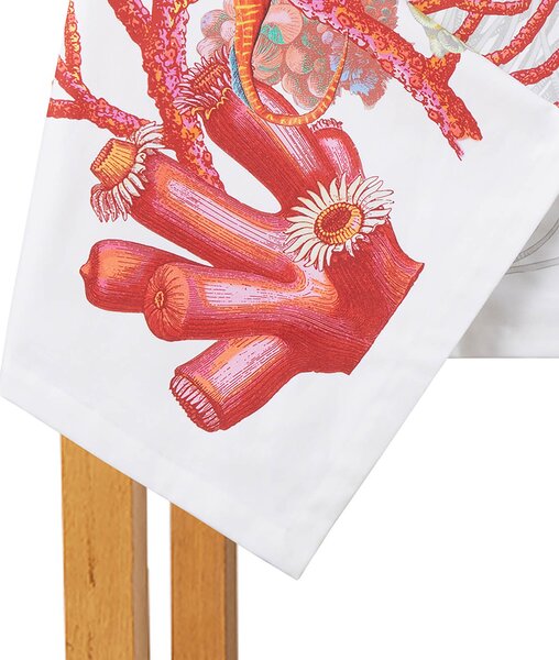 Tovaglia Da Cucina In Raso Di Cotone Red Coral 150x180 Mirabello Floreale Multicolor Caleffi