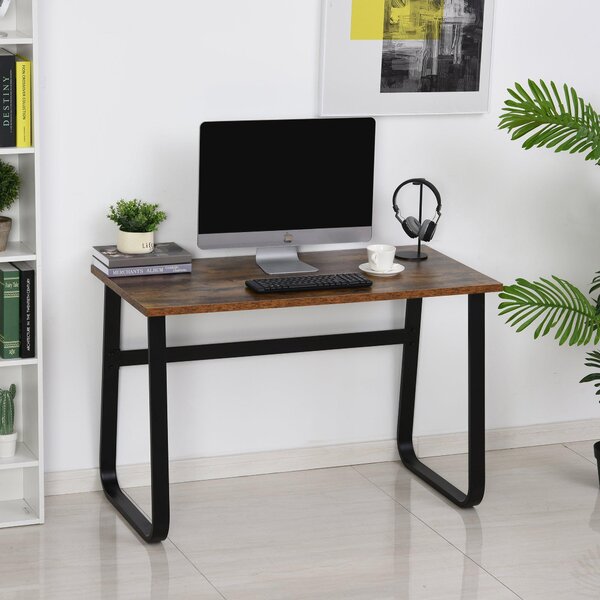 Scrivania da Ufficio Porta PC 120x60x74,5 cm in Acciaio Nera