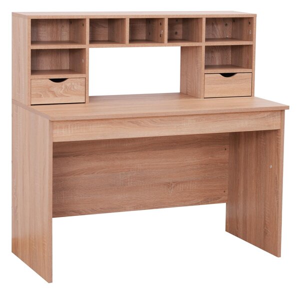 Scrivania Porta PC Design Classico con Cassetti in Legno Rovere 120x57x116 cm