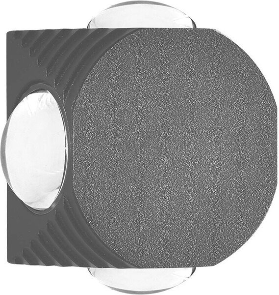V-TAC VT-2544 Lampada da parete LED 4W rotonda con 4 fasci luminosi applique da muro 3000K colore nero IP54 - SKU 10588