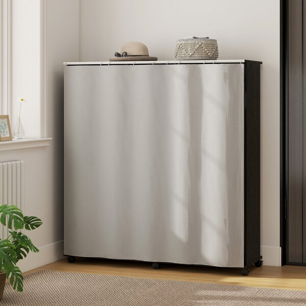 HOMCOM Armadio Appendiabiti Mobile Contenitore con 6 Ruote, in Legno, 120x40x128 cm, Nero | Aosom Italy
