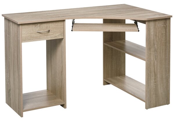 Scrivania da Ufficio ad Angolo Porta PC 120x70x75 cm in Legno