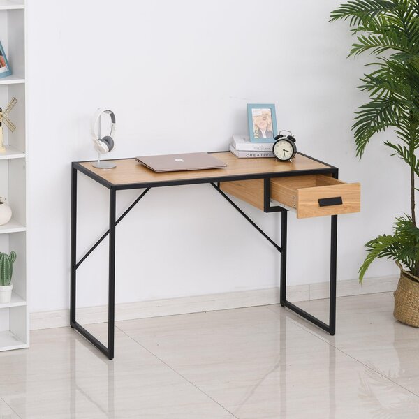 Scrivania da Ufficio Porta PC 1 Cassetto 110x45x76 cm in Acciaio