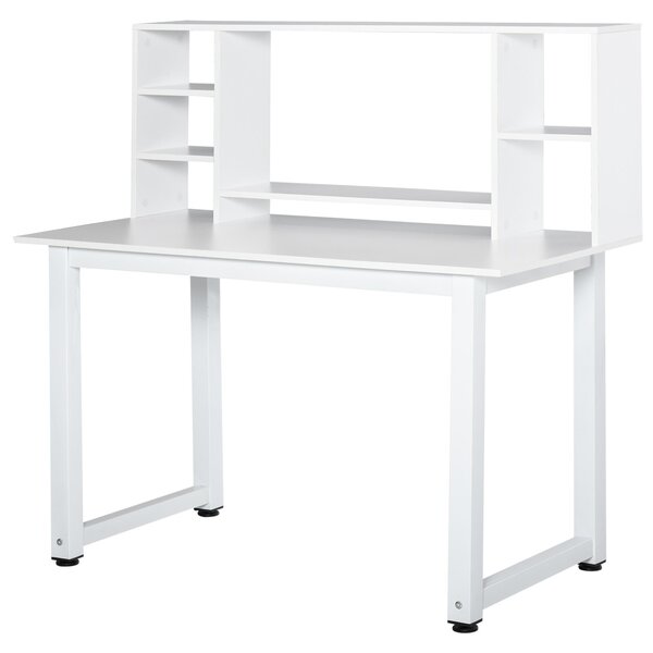 Scrivania con Scaffale 120x60x125 cm in Legno Bianco