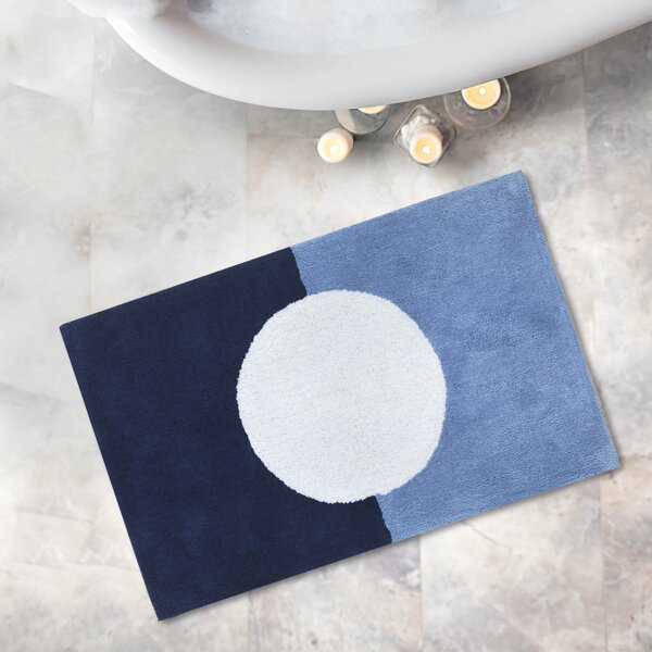 Tappeto D'arredo In Raso Di Cotone Ottawa 70X110 Carrara Moderno Blu Caleffi