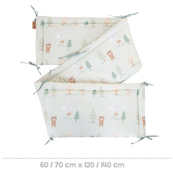 Paracolpi verde chiaro in cotone 170 cm Woodland Buddies – Roba