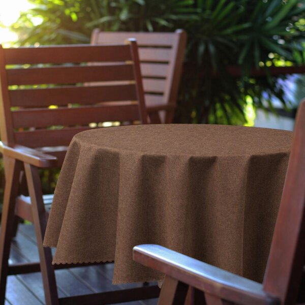 Tovaglia da giardino rotonda Ø 150 cm effetto lino marrone