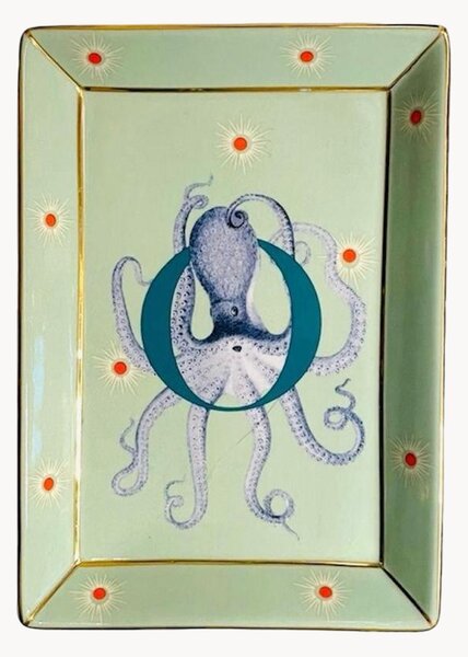 Vassoio decorativo in Fine Bone China Octopus