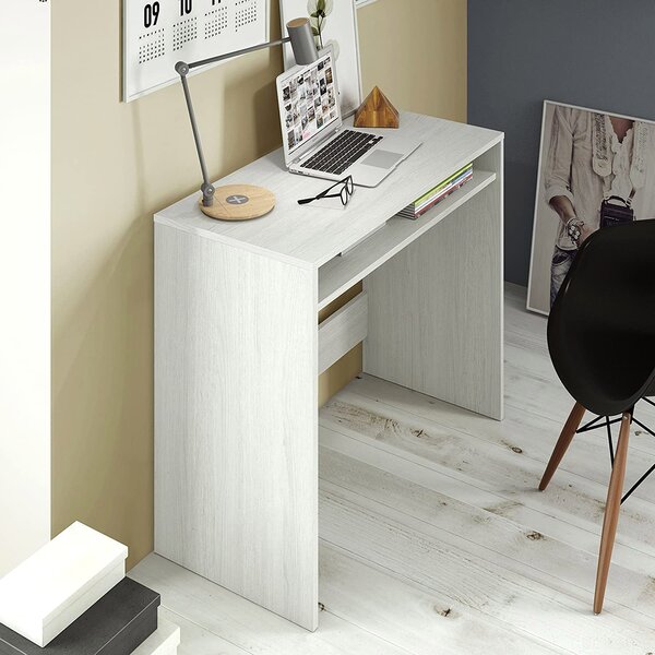Scrivania Porta Pc 79x43x78 cm in Legno Bianco