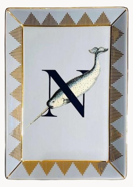 Vassoio decorativo in Fine Bone China Narwahl
