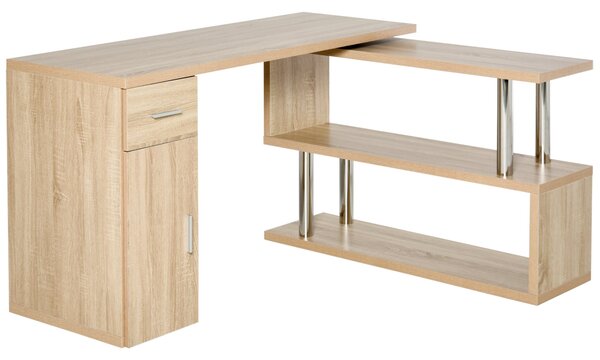 Scrivania da Ufficio ad Angolo Porta PC 140x107x74,6 cm in Legno Rovere