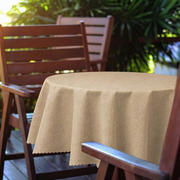 Tovaglia da giardino rotonda Ø 150 cm effetto lino beige