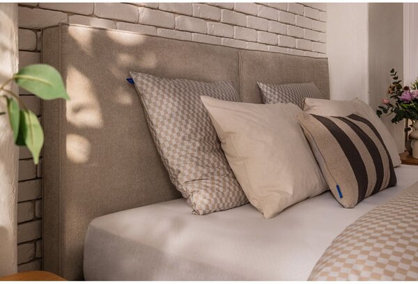 Letto matrimoniale imbottito beige con contenitore con rete inclusa 160x200 cm Thessa Bold – Bonami Selection