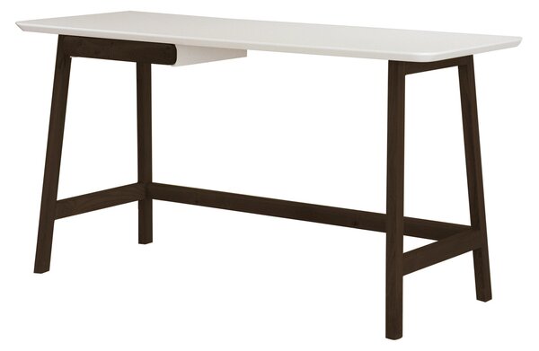 Scrivania in Legno con Cassetto 75x55,5x140 cm Bianco e Nero