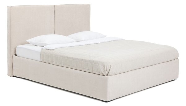 Letto matrimoniale imbottito beige con contenitore con rete inclusa 160x200 cm Thessa Bold – Bonami Selection