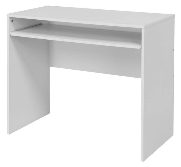 Scrivania 90x45x74 con Piano Estraibile in MDF Bianco