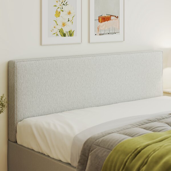 HOMCOM Testiera da Parete per Imbottitura del Letto, 160x10x60 cm, Rivestimento in Tessuto, Bianco Crema | Aosom Italy