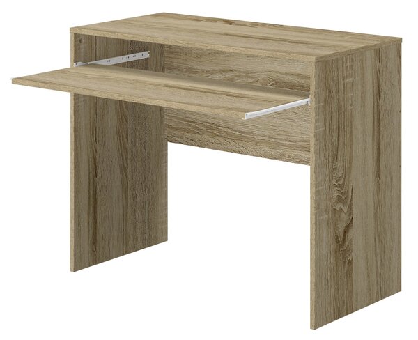 Scrivania 90x45x74 con Piano Estraibile in MDF Rovere