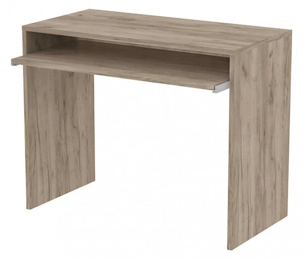 Scrivania Porta Pc Perry Olmo 90x45x74 h cm in Truciolare bilaminato Rovere grigio