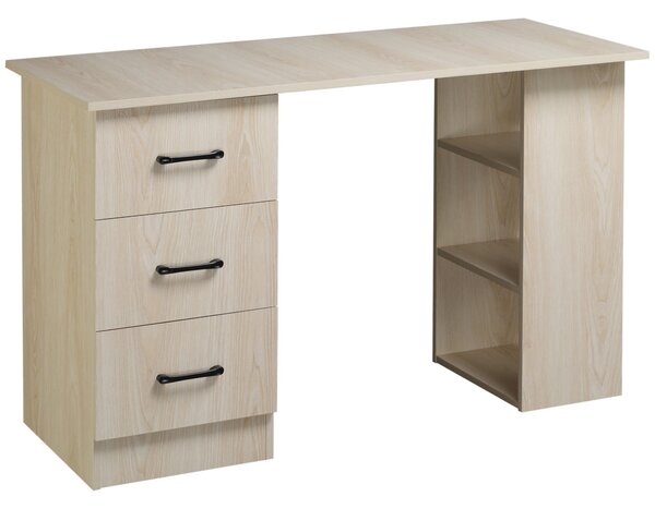 Scrivania da Ufficio 120x49x72 cm 3 Cassetti 3 Scaffali in Legno