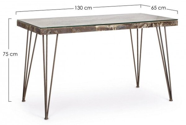 Scrivania Atlantide 130x65 in MDF effetto Cemento