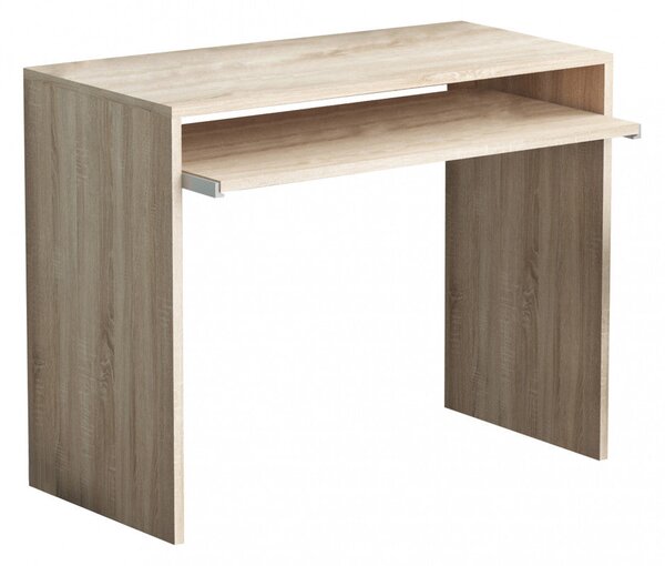 Scrivania Porta Pc Perry Quercia Chiaro 90x45x74 h cm in Truciolare bilaminato Marrone