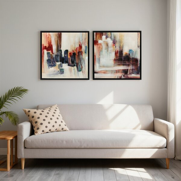 Tela Dipinti Astratti a Mano da Parete, Incorniciati Texture Ricca, 40x3.5x40 cm, multicolore | Aosom Italy