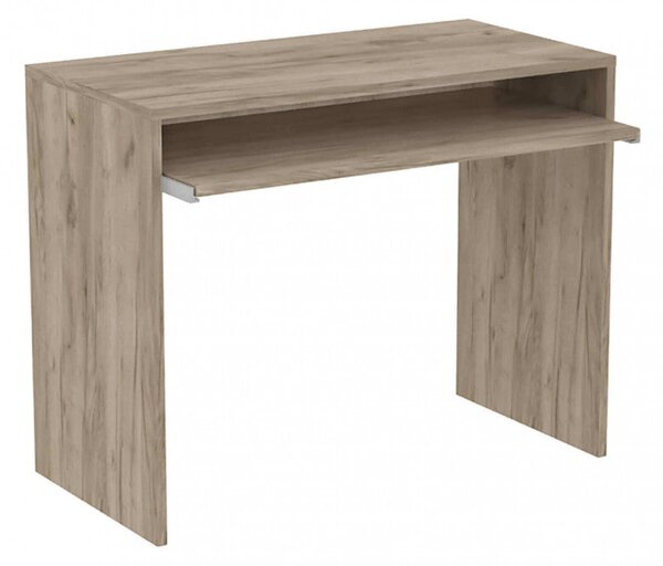Scrivania Porta Pc Perry Olmo 90x45x74 h cm in Truciolare bilaminato Rovere grigio