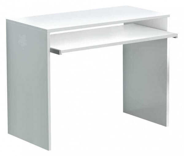 Scrivania Porta Pc Perry Bianco 90x45x74 h cm in Truciolare bilaminato Bianco