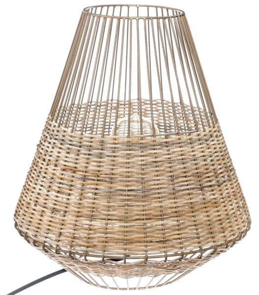Lampada in vimini e metallo, CHERAW, 33 cm, beige