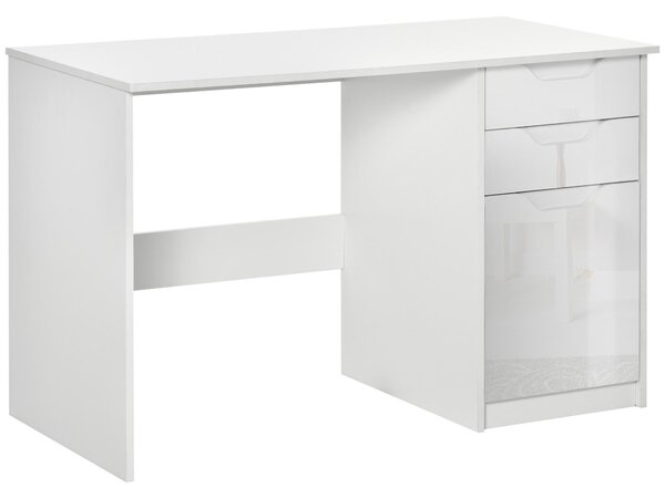 Scrivania da Ufficio 120x60x76 cm con Cassetti in Legno Bianco