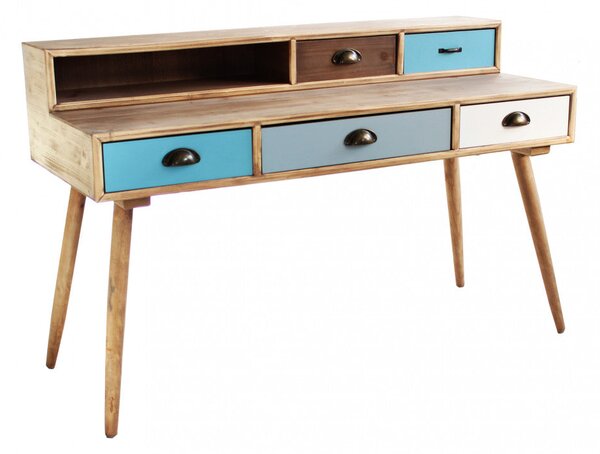 Scrivania Ajax 120x50x79 h cm in Legno Multicolor